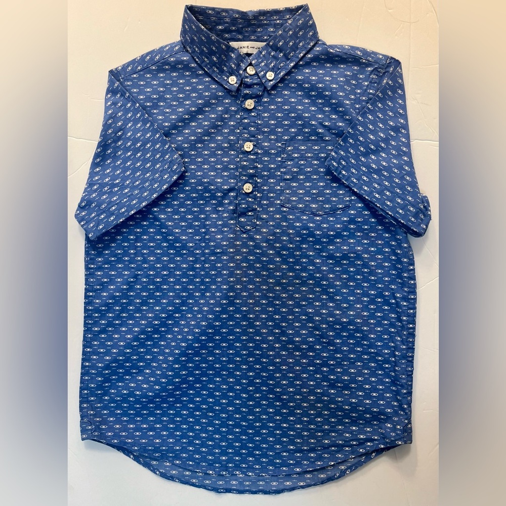 𝐉𝐀𝐍𝐈𝐄 𝐀𝐍𝐃 𝐉𝐀𝐂𝐊 shirt Boys blue and white size 7